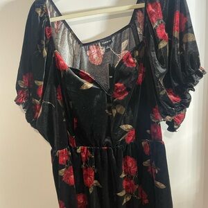 Torrid Black and Pink Floral Top